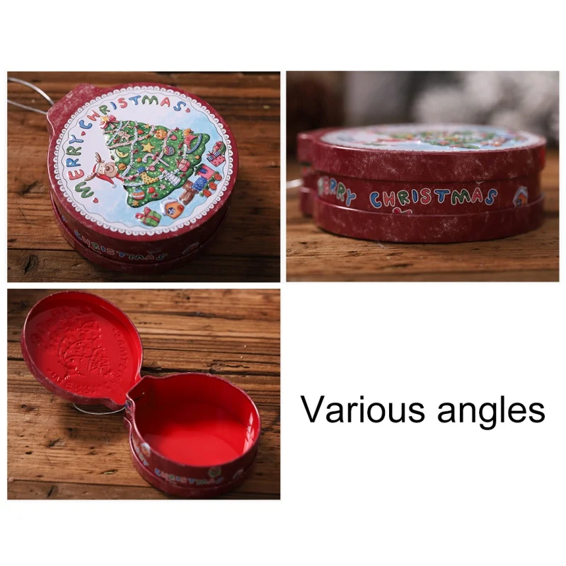 Тиснение жесть пустые жестяные банки с подвесной веревкой для конфет и печенья