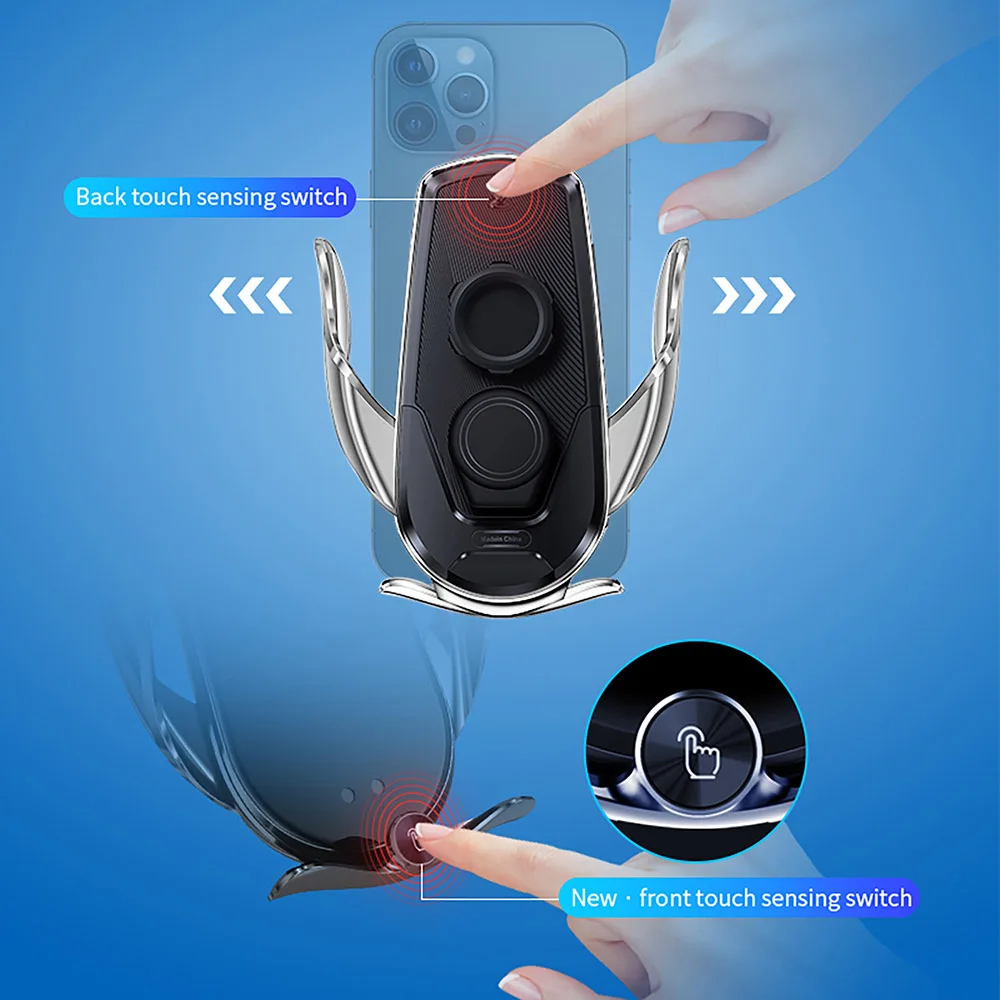 15w qi wireless car charger magnetic infrared sensor automatic clamping phone holder for iphone 13 12 11 xs xr x samsung s20 s21 free global shipping