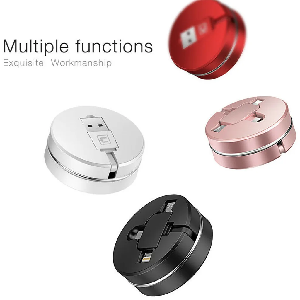 Новый 3 в 1 Выдвижной Micro USB кабель для передачи данных Портативный тройной
