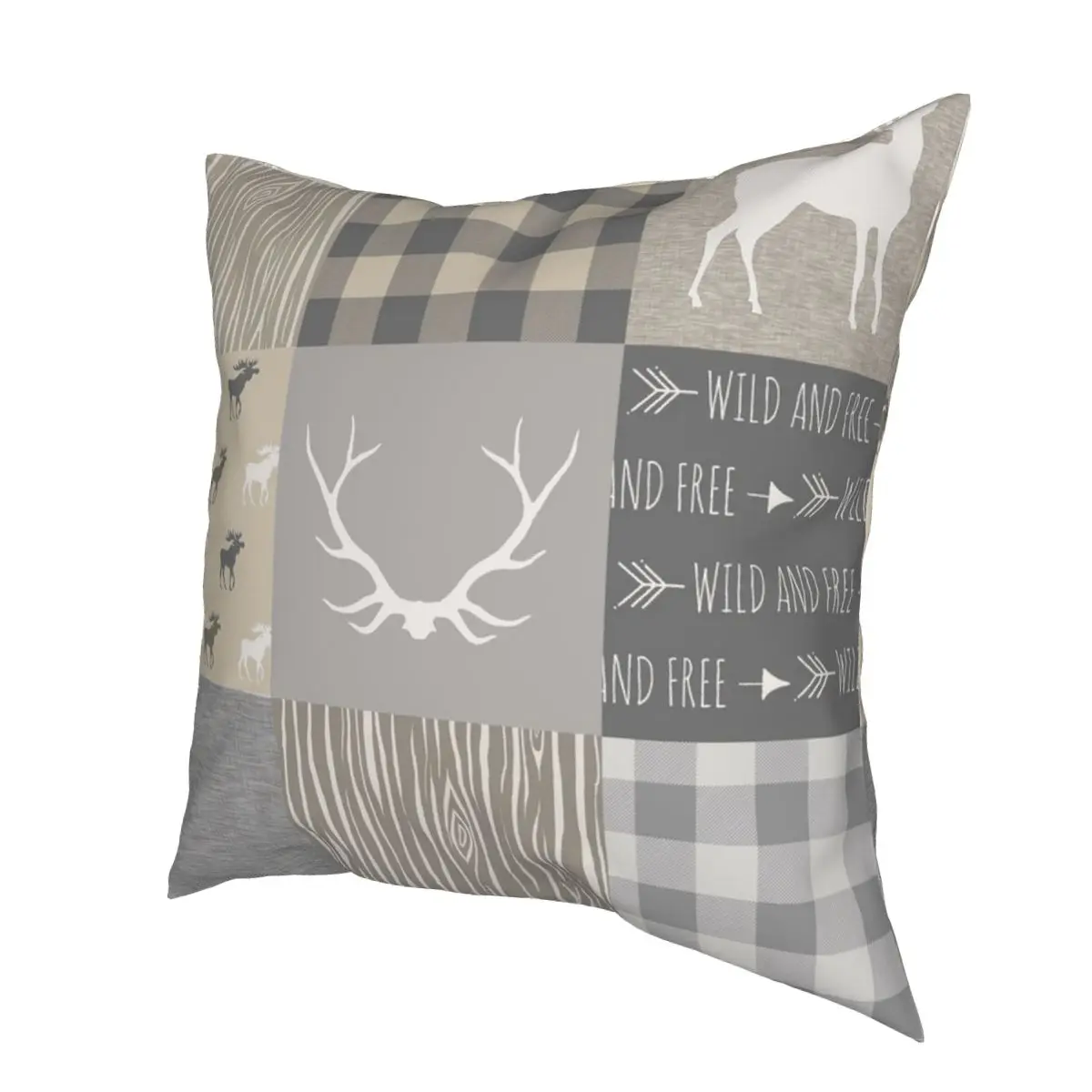 Чехол с изображением леса серого оленя лосят Квадратной Подушки полиэстеровый
