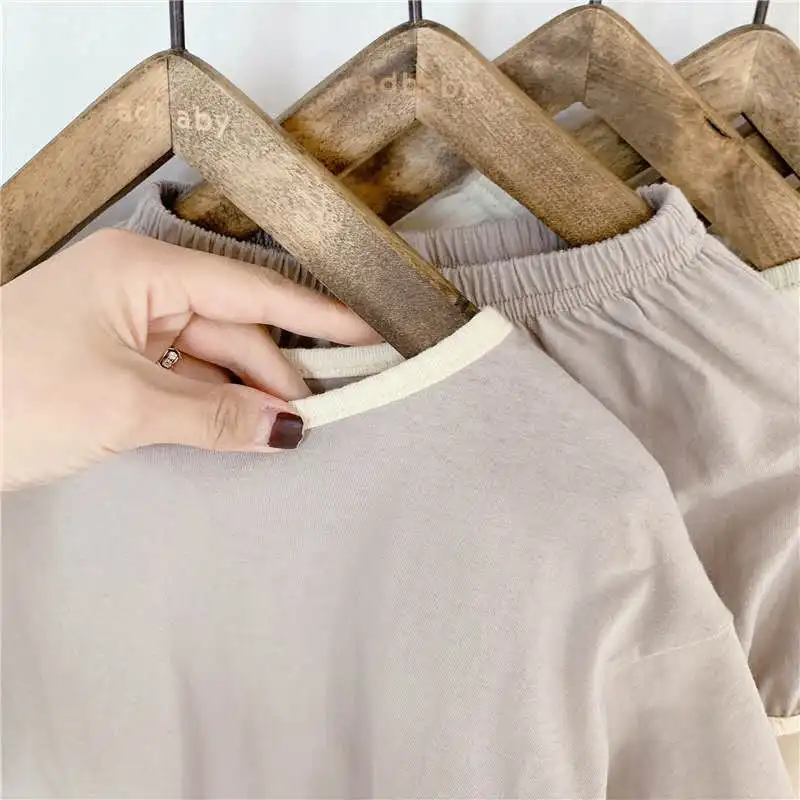 Детская одежда Новинка лета 2020 Детский костюм в Корейском стиле домашний из двух