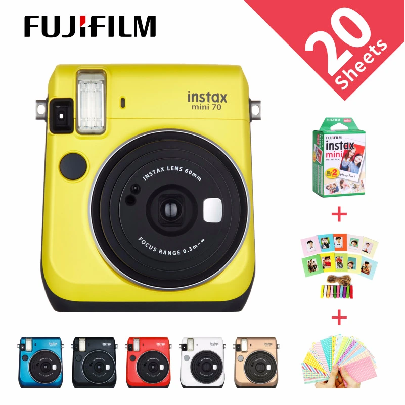 6 цветов Fujifilm Instax Mini 70 мгновенная фотокамера моментальной печати красный черный синий желтый белый золотой