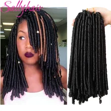 Sallyhair, 14 дюймов, 70 г/упак., вязанные крючком косички, синтетические косички, для наращивания волос, афро, прически, мягкие, искусственные Локи, коричневый, черный, толстый, полный