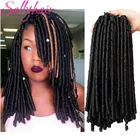 Sallyhair 14 дюймов 70 искусственных косичек крючком синтетические косички для наращивания волос афро прически мягкие искусственные локоны коричневые черные толстые полные
