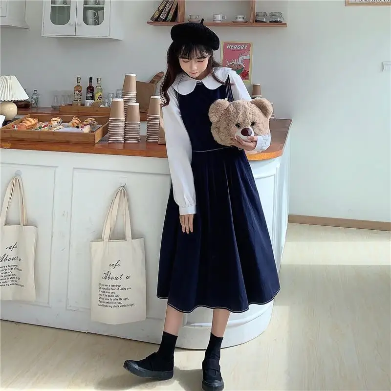 Платье женское длинное в японском стиле мягкое платье без рукавов готическом