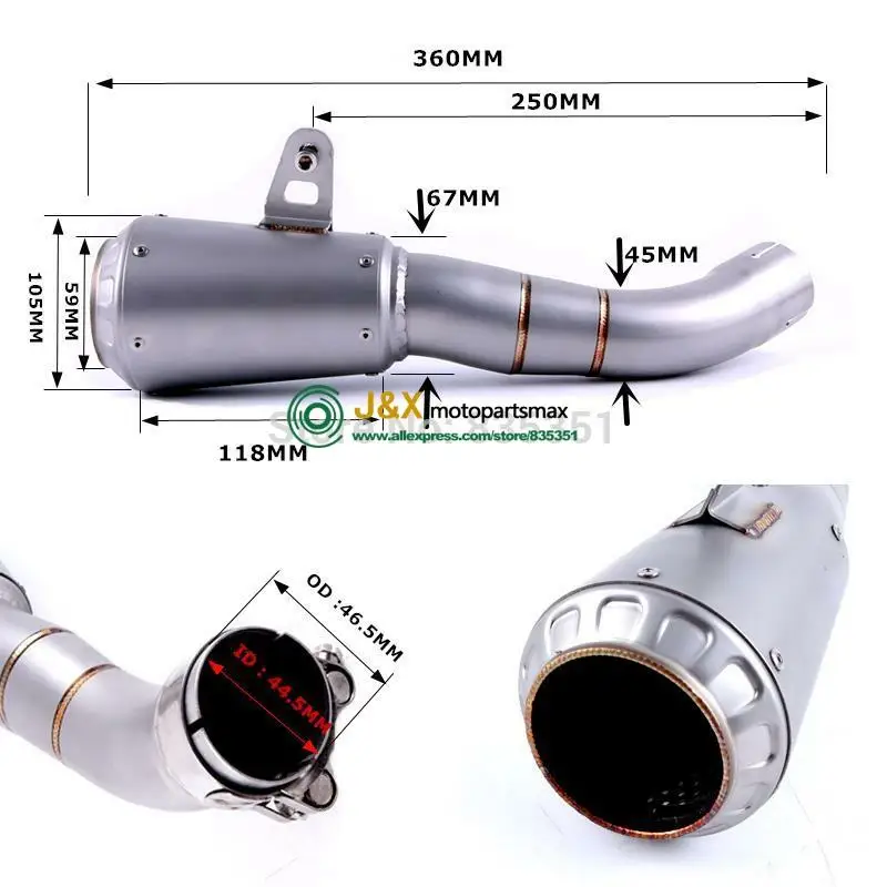R3 выхлопной R25 exhasut двигатель мотоцикл без шнуровки глушитель для YAMAHA YZF YZFR3 2015 2016