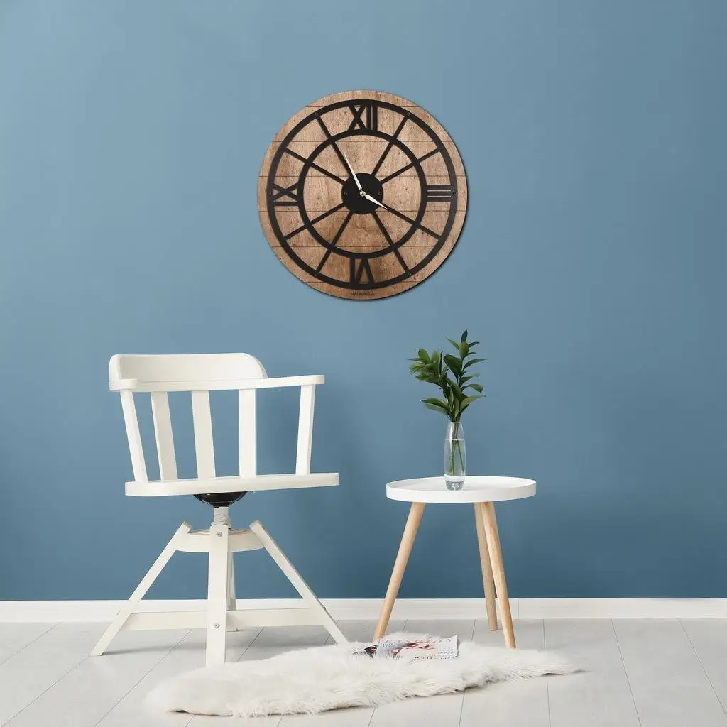 Harmony Modern Decorative Wooden Wall Clock-45 5 cm x 45.5 | Дом и сад