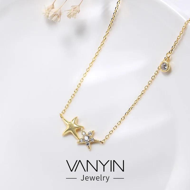 Double starfish necklace S925 sterling silver Singapore with niche design personality jewelry A226 | Украшения и аксессуары