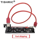 Новейшая Райзер-карта VER009S Plus TISHRIC 100 шт., 6 контактов, USB 3,0 SATA PCI-E 1X до 16X, Райзер-адаптер PCI для майнинга графическим процессором
