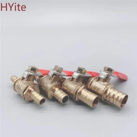 red handle small valve 6mm 12mm hose barb inline brass water oil air gas fuel line shutoff ball valve pipe fittings