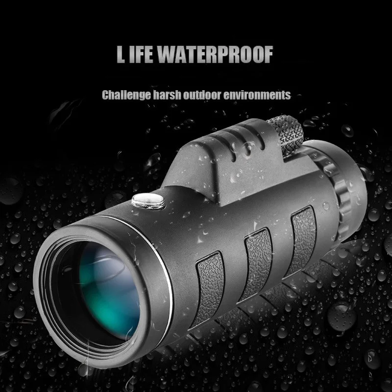 

Telescope Monocular 40X60 Zoom Monocular Binoculars Clear Weak Night Vision Pocket Telescope with SmartPhone Holder for Camping