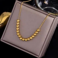 316l stainless steel no fading simple bead smile charm necklace light luxury fashion charm wholesale jewelry gift women