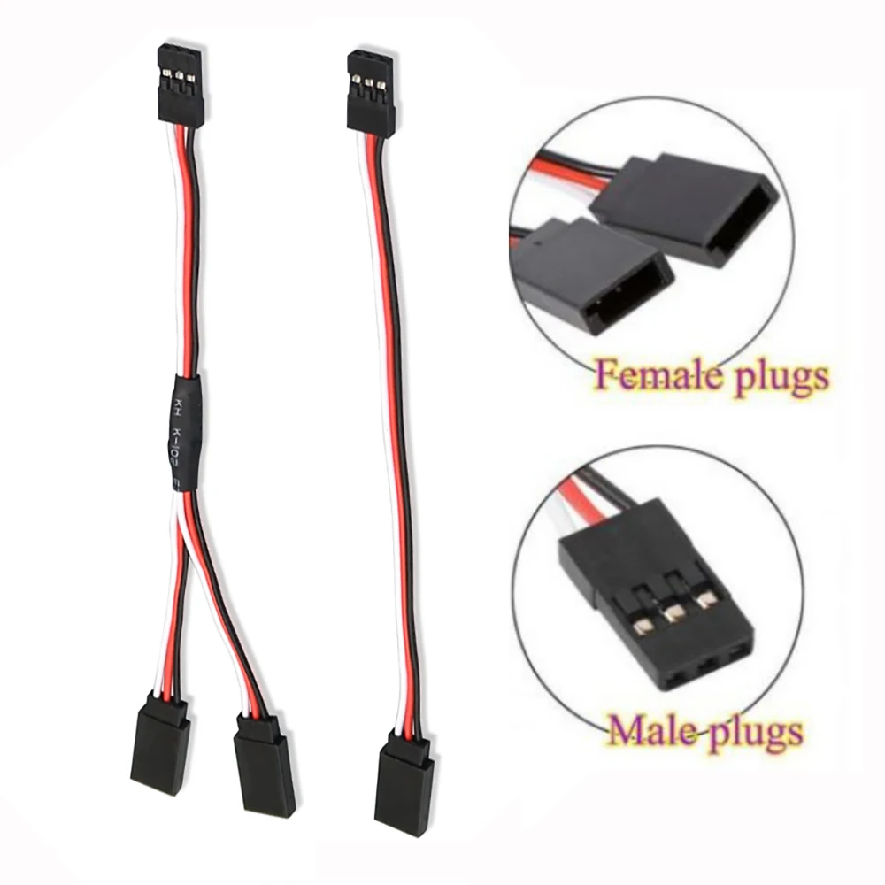 

1PCS 10cm/15cm//20cm/30cm/50cm 1to1 1to 2 1 to 3 1 to 4 RC Servo Extension Wire Cable for Futaba JR Male to Female RC Model