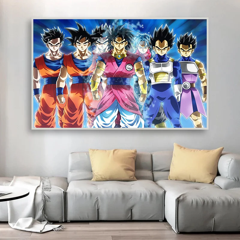 

Dragon Ball Canvas Painting Japanese Anime Goku Vegeta Character Poster Wall Art Prints Home Bedroom Wall Picture Decorative Mur