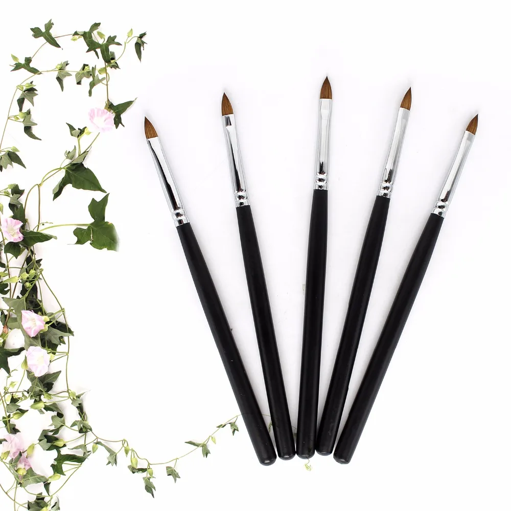 Маникюрная кисть для гель лака 100% чистый колонковый Соболь|Кисти ногтей| |