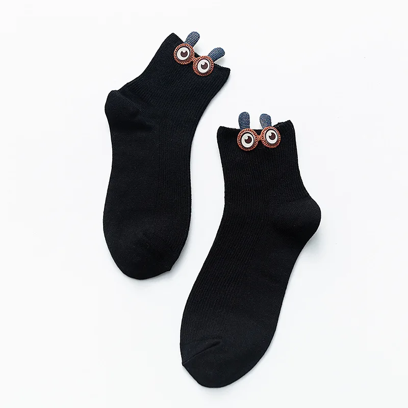 

Spring Autumn Kawaii Funny Socks Women with Big Cartoon Eyes Japanese Harajuku Woman Socks Cotton 32302