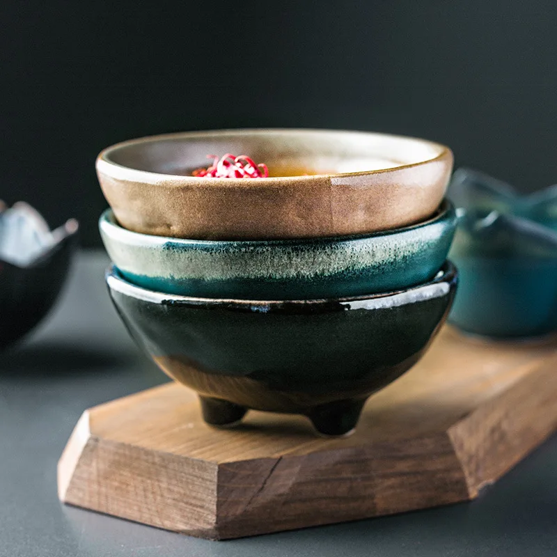 Креативные керамические маленькие тарелки в японском стиле форме цветка бытовые