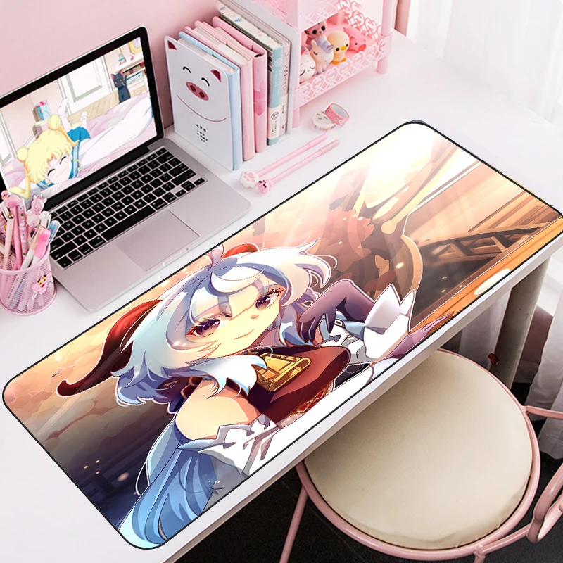 

MRGLZY Anime Yuanshen Big Mouse Pad Notepad Computer Table Game Accessories Locking Gamer Desktop Non-slip Keyboard Mouse Pad