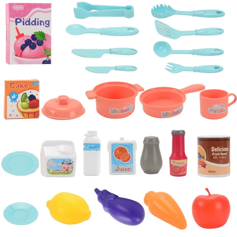 

29PCS Children's Play House Kitchen Toy Set Sound and Light Sound Effects Children Cook Rice Cooking Utensils