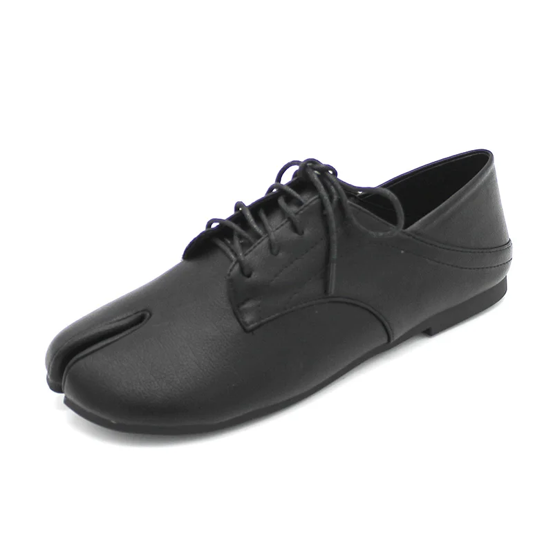 Оксфорды на шнуровке с раздельным носком женские Ретро японский ниндзя Лоферы