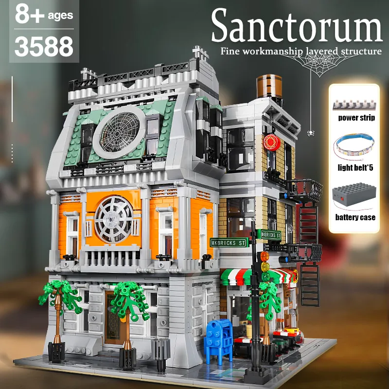 Пресс форма для KING 16037 Streetview игрушки MOC 37592 Sanctorum модель Наборы строительные блоки