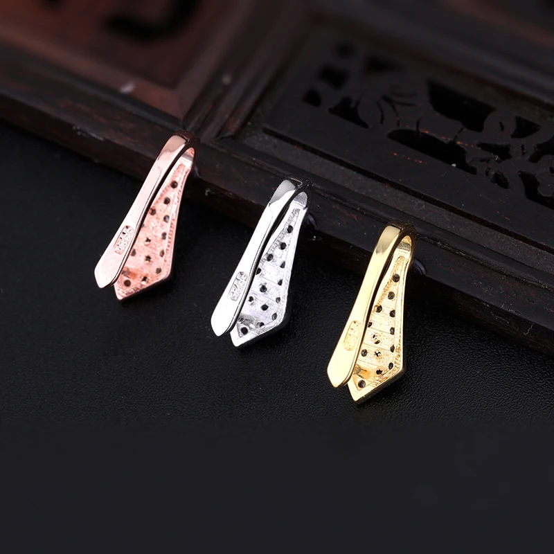 925 Sterling Silver Melon Seeds Buckle Pendants Clasps Hook Clips Bails Connectors Charm Bail Beads Supplies DIY Jewelry Making