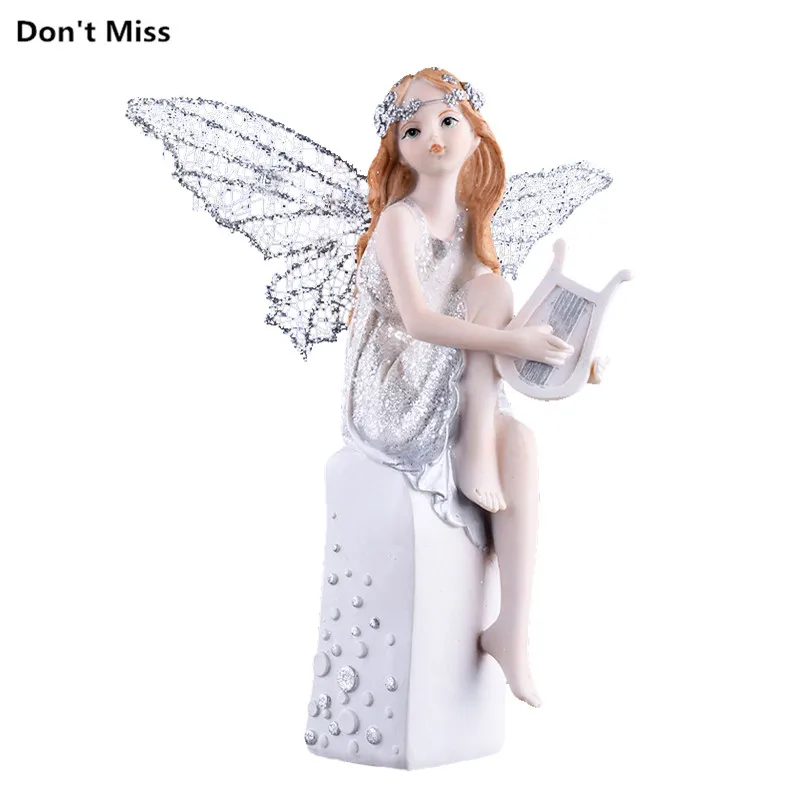 

Resin Crafts Cake Decoration Tools Flower Fairy Angel Figurines Lovely Girl Statue Home Decor Creative Gifts