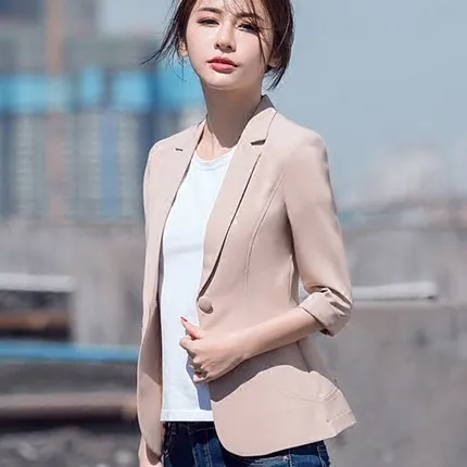 Размера плюс 4XL Для женщин элегантные белые летние Блейзер 2020 три четверти рукав