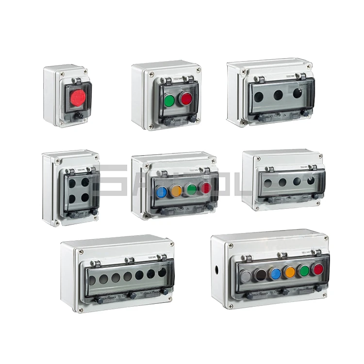 Six Holes Outdoor Waterproof Push Button Switch Set Junction Control Distribution Box Manual Operation 10A Screw Installation |
