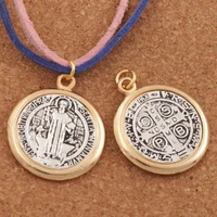 saint st benedict bead medal cross spacer charm beads 30pcs zinc alloy and pendants jewelry diy t1695