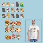 Термочувствительные нашивки с милыми мультяшными рисунками маленьких животных, Термотрансферная печать, стикеры для глажки одежды с аппликацией