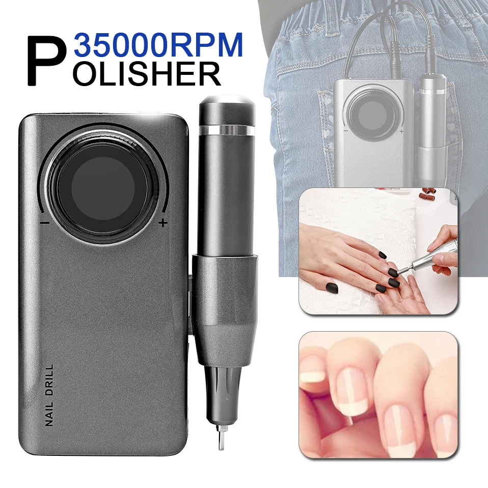 

35000RPM Portable Nail Drill Machine Electric File Set Tools For Manicure Pedicure Polishing All Gels Art Glue Grinder Equipment