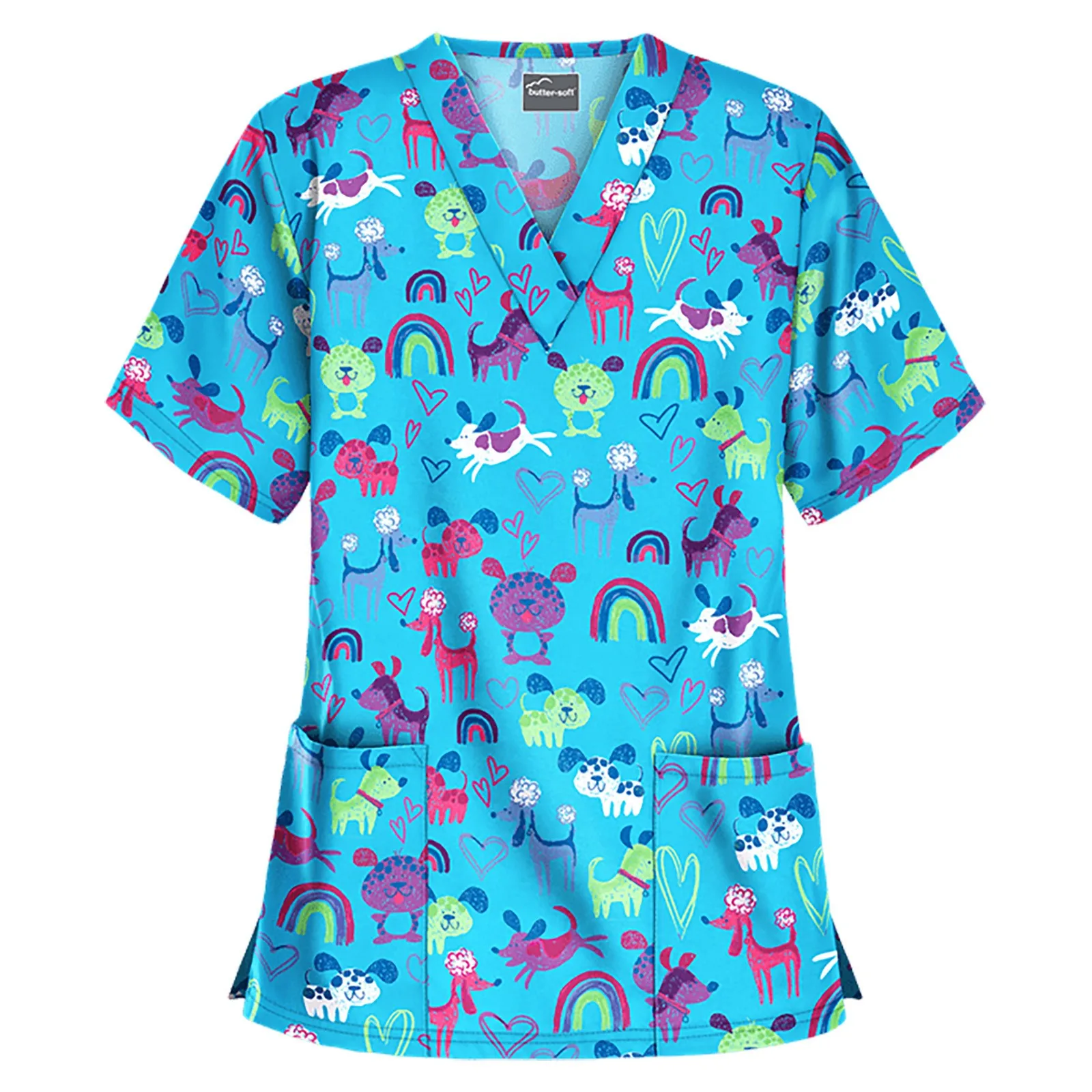 

Women Short Sleeve V-neck Tops Working Uniform Christmas Printing Shirts Valentine's Day T-shirt Coat Blouse женские футболки
