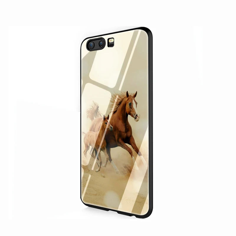 G1 EWAU животное лошадь чехол из закаленного стекла для телефона для huawei P10 P20 P30 Lite Pro P Smart - Цвет: G1