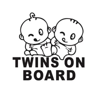 twins on board white footprint reflective car window sticker decal decoration car automobile exterior accessories car sticker
