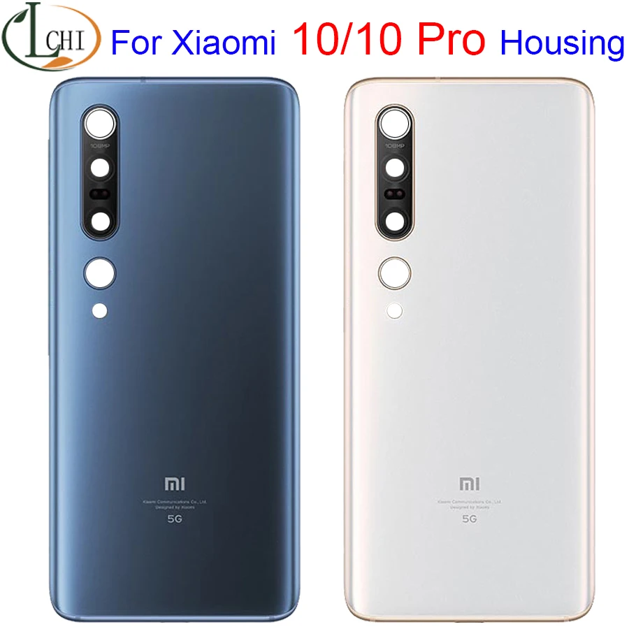 Оригинальная задняя крышка для аккумулятора Xiaomi Mi 10 стеклянный корпус + объектив