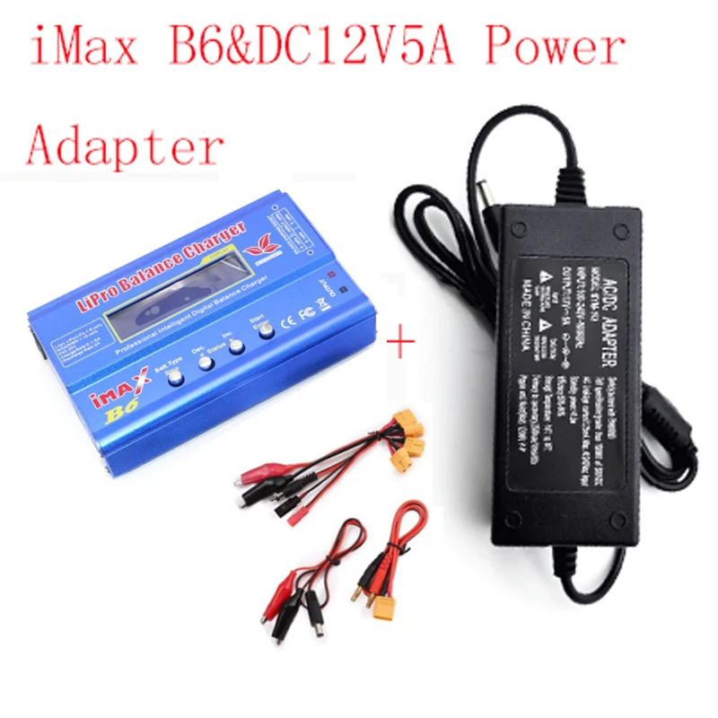 B6 adapter XT60 Зарядное устройство Cabzty iMax B6/B6AC 80 Вт 6A модель Li-Po/Li-Fe/Ni-MH/Li-lon/Ni-Cd/PB Зарядное устройство T вилка+ 12V5A адаптер питания - Цвет: B6 adapter XT60