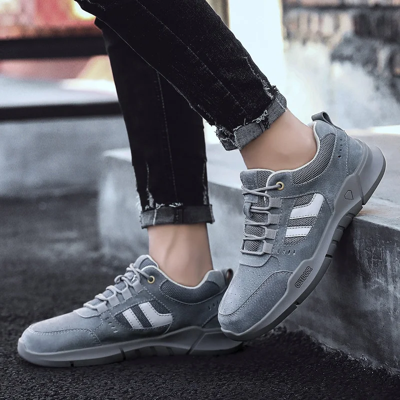 Мужская повседневная обувь модные Серые кроссовки удобные на массивном каблуке