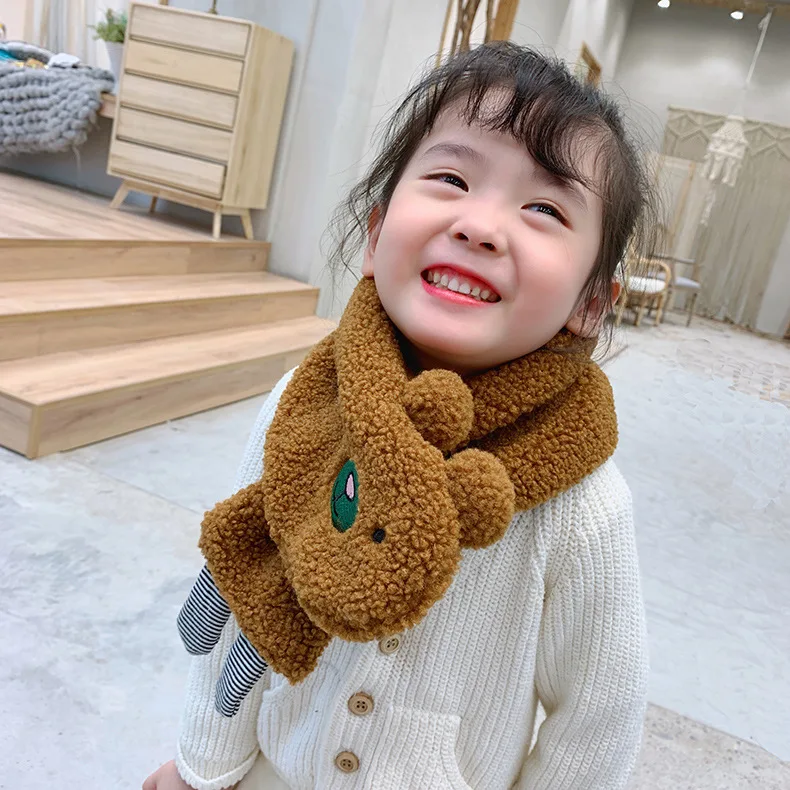Детский шарф высокого качества Mcmo зимний нагрудник из имитации овечьей шерсти
