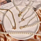 Жемчужные ожерелья элегантное жемчужное ожерелье колье, трендовые товары, новые 2021, ювелирные изделия, кулон, ожерелье на длинной цепочке вечерние ювелирные изделия