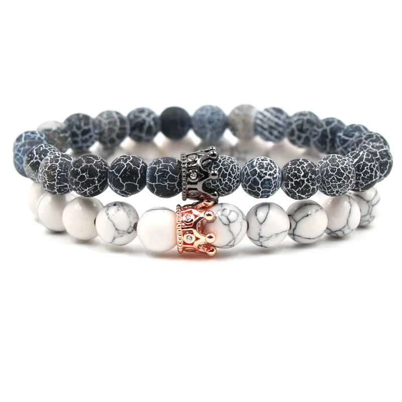 Двойной зеленый белый браслет из натурального камня женские ювелирные изделия