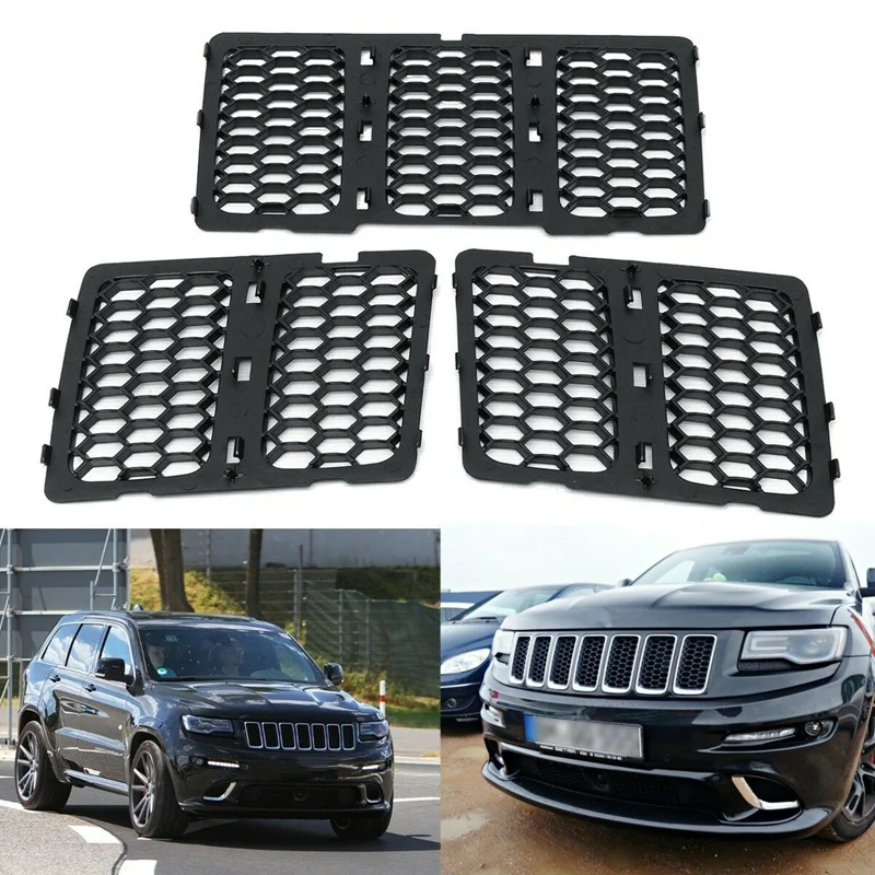 

Car Black Front Grille Inserts Trim Mesh Kit for Jeep Grand Cherokee 2014-2016