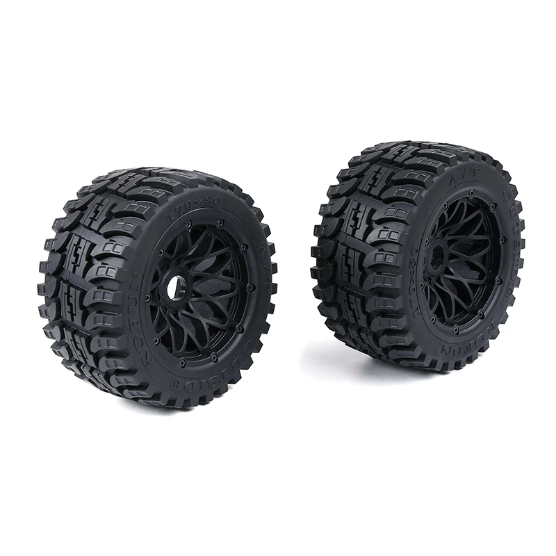

ROFUN 2Pcs All-Terrain Front Rear Tyre Assembly for 1/5 HPI ROVAN BAJA KM ROFUN BAHA 5B Truck Rc Car Parts