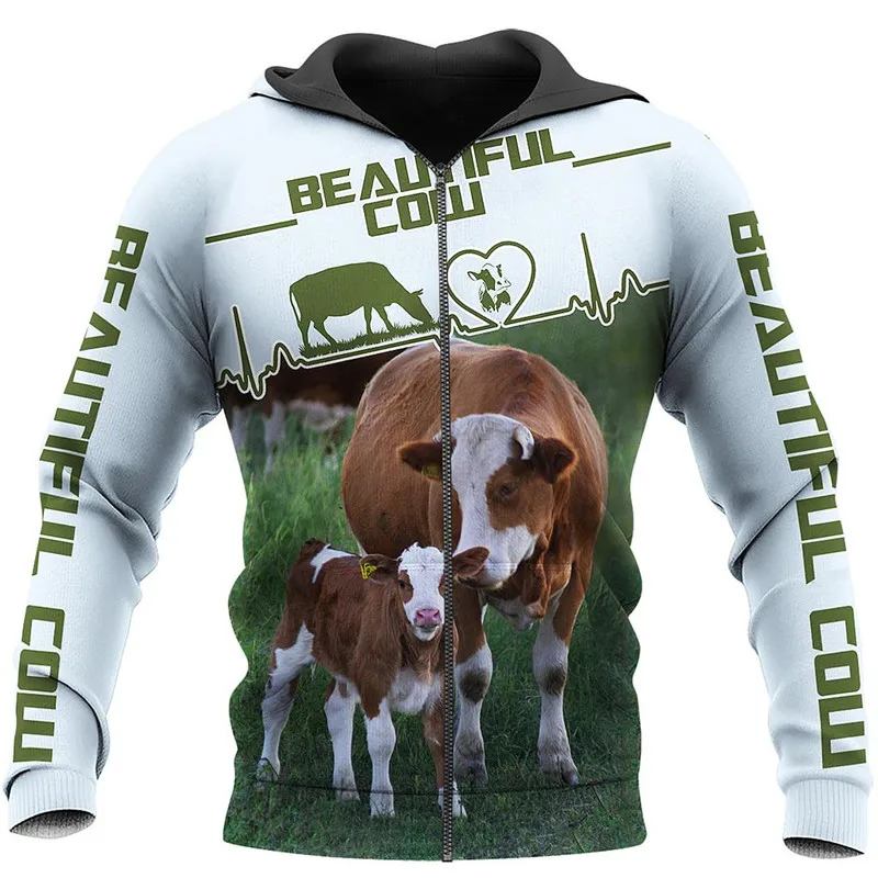 

Beautiful Cow 3D Full Printed Zipper Hoodies Men and Women Autumn/Winter Fashion Casual Jacket Hip Hop Tops LLJ017