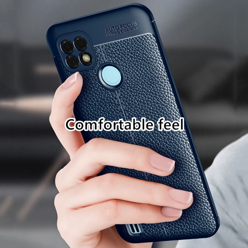 for realme c21 case leather silicone shockproof luxury case for realme c21 cover for realme c21 realme c20 c20a c11 2021 c11 c12 free global shipping
