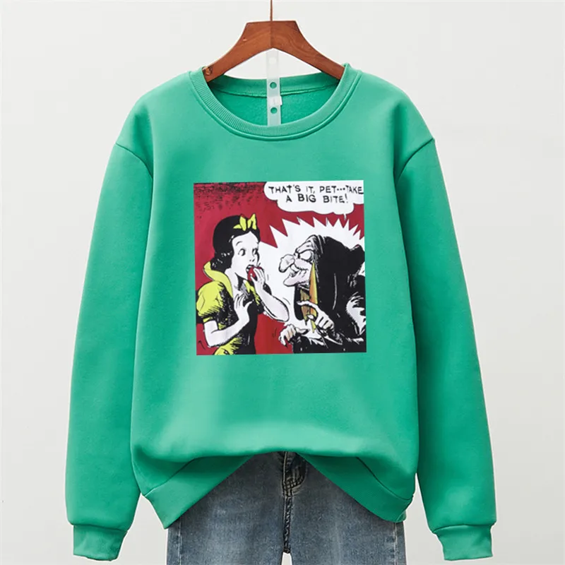 Snow White and the Seven Dwarfs Cool Hoodies for Women Long Sleeve Fleece Streetwear Vintage Sweatshirt Ladies Sweetshirt Winter