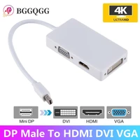 bggqgg 3 in 1 displayport dp to hdmi compatible dvi vga adapter cable 1080p converter connector for pc projector hdtv laptop