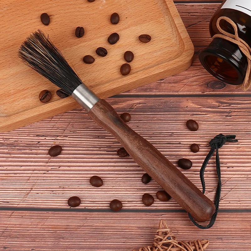 1 шт. Кофе шлифовальная машина Чистящая Щетка с длинной ручкой черного ореха