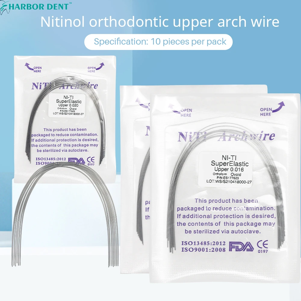 

10 Pcs Dental Arch Wires Orthodontic Super Elastic NITI Memory Round Archwire Natural Form Lower/Upper 012/014/016/018/020