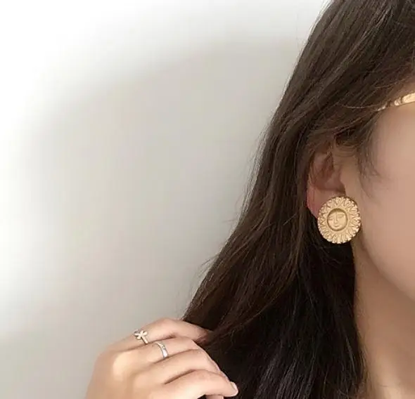 Женские серьги клипсы геометрической формы в стиле ретро|stud earrings|brinco punkearrings earring |
